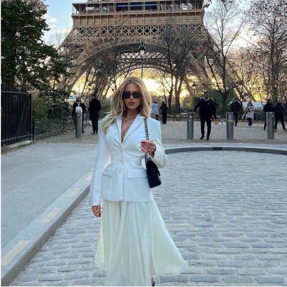 HOUSE OF CB 'Sariah' Ivory Contour Tailored Blazer NWT size Large $185 - Picture 2 of 9